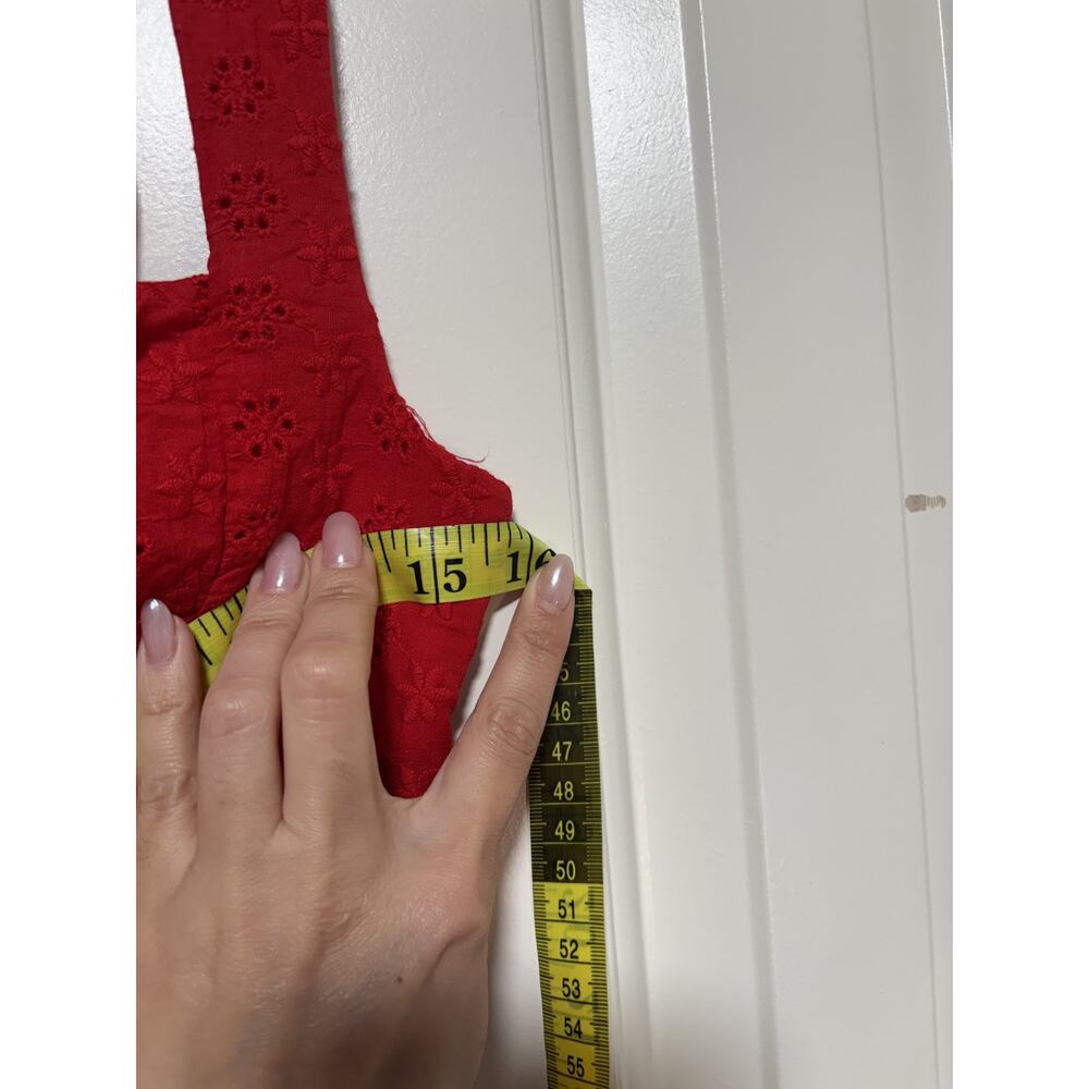 Princess Polly Red Eyelet Mini Dress US 8 - Picture 3 of 7